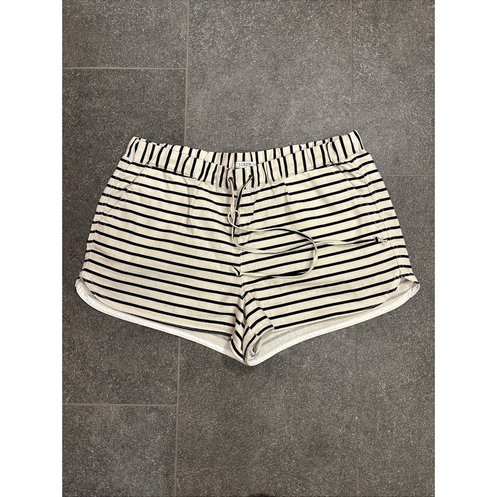 J. Crew Shorts Striped Linen Cotton Drawstring Waist Preppy Nautical Size Med